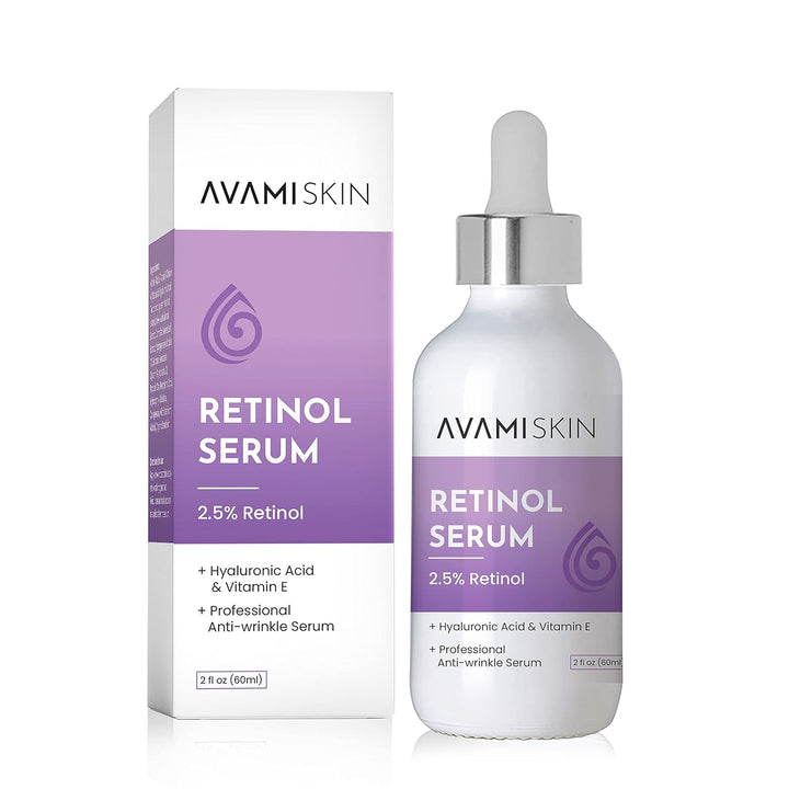 AVAMI Retinol Face Serum 2.5% – With Hyaluronic Acid & Vitamin E (2 fl oz) - PA Cosmetics