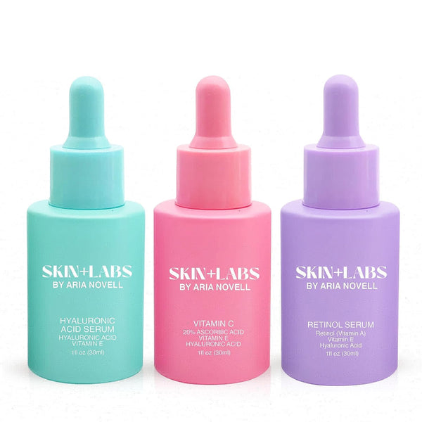 Skincare Bundle – Set of 3 Serums with Vitamin C, Retinol & Hyaluronic Acid – Brightens, Hydrates & Reduces Fine Lines - PA Cosmetics