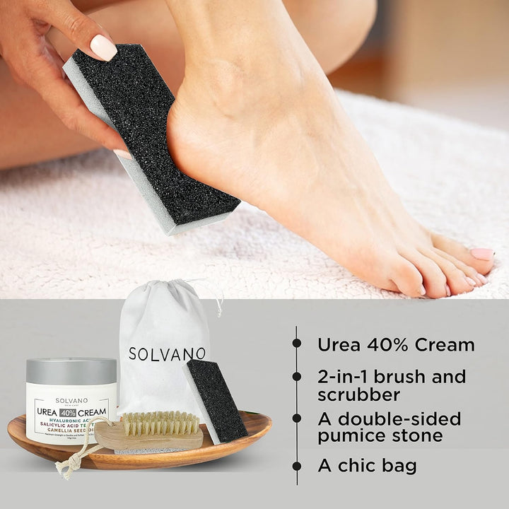 40% Urea Foot Cream – Extra Strength with Hyaluronic Acid, Salicylic Acid, Tea Tree & Camellia Oil – Softens Calluses & Dry Skin – 4.9 fl oz - PA Cosmetics
