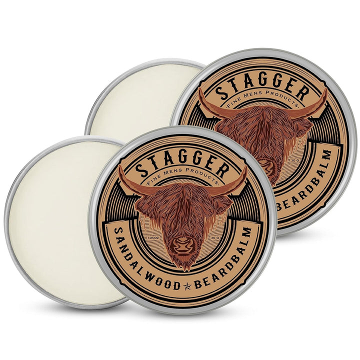 STAGGER Sandalwood Beard Balm – Natural Leave-In Conditioner & Wax for Men - PA Cosmetics